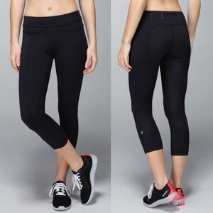 Lululemon Run Inspire Crop Black Size 4 Luxtreme Running‎ Leggings Pants Fitness